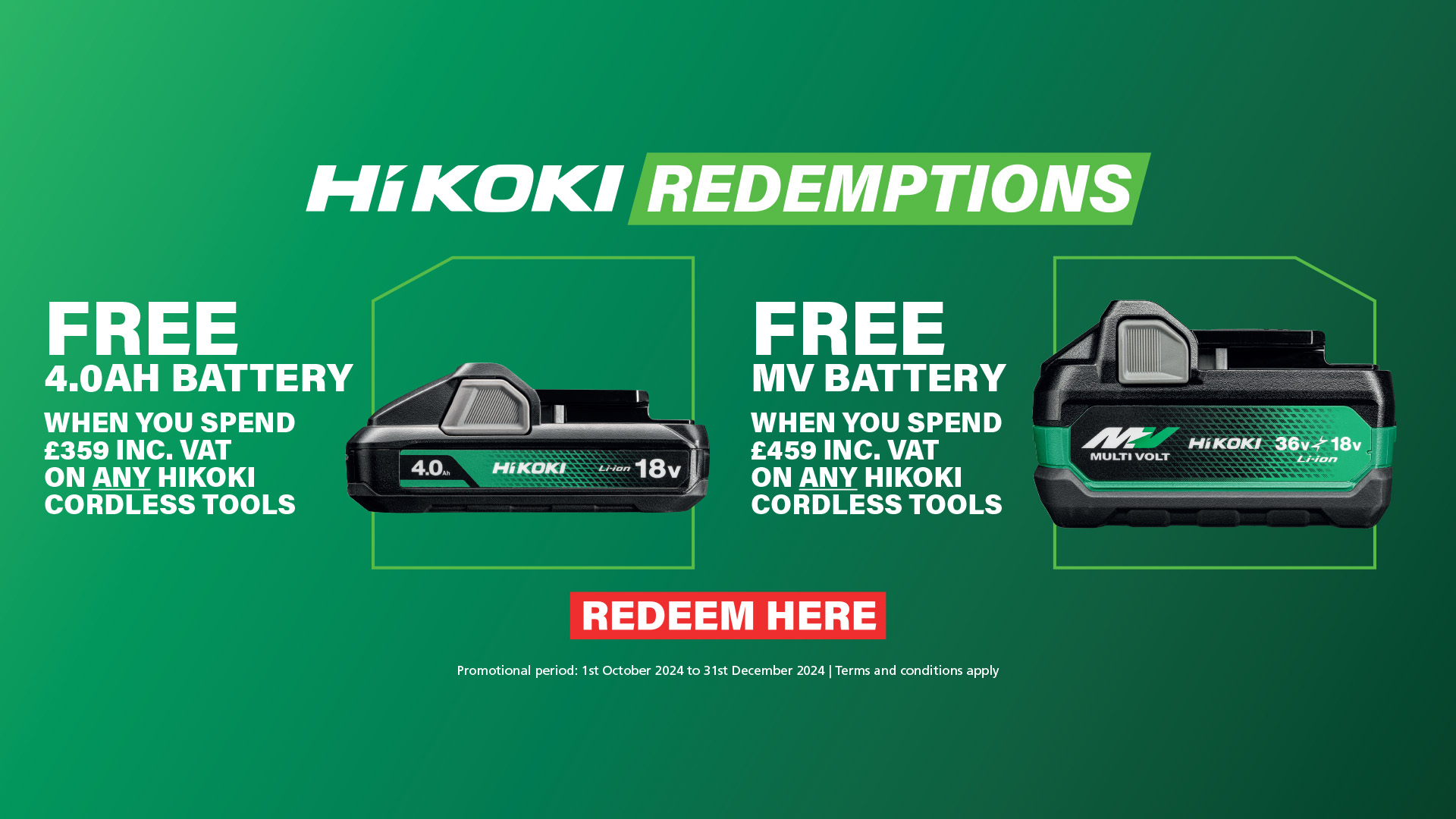 Battery Redemption offer October 2024